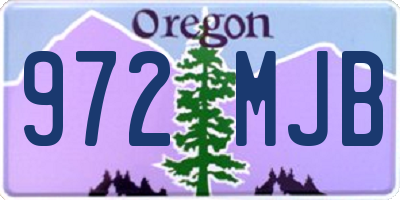 OR license plate 972MJB