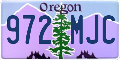 OR license plate 972MJC