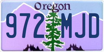 OR license plate 972MJD