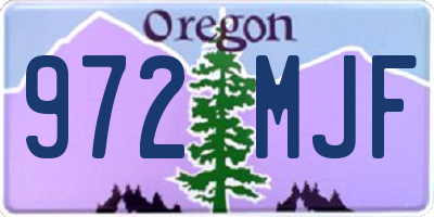 OR license plate 972MJF