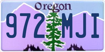 OR license plate 972MJI