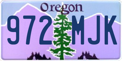 OR license plate 972MJK