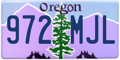 OR license plate 972MJL