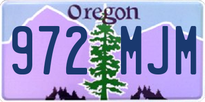 OR license plate 972MJM