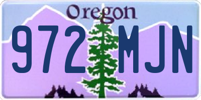 OR license plate 972MJN