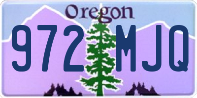 OR license plate 972MJQ