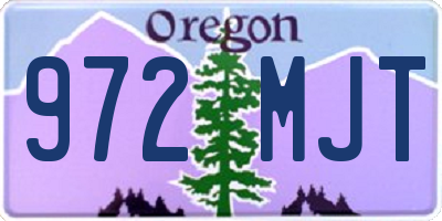 OR license plate 972MJT