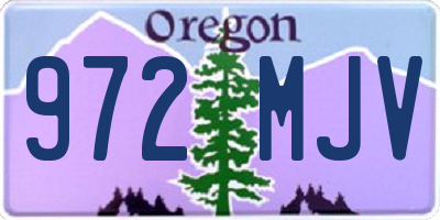 OR license plate 972MJV