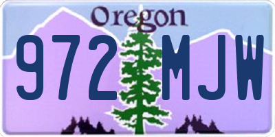 OR license plate 972MJW