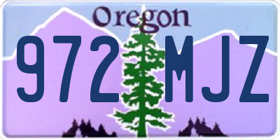 OR license plate 972MJZ