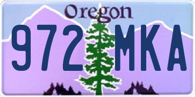 OR license plate 972MKA