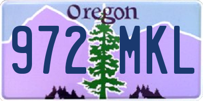 OR license plate 972MKL