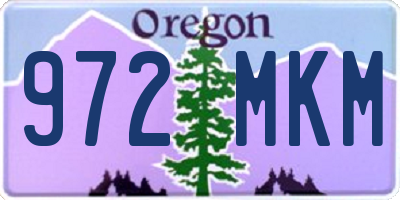 OR license plate 972MKM