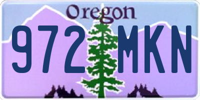 OR license plate 972MKN