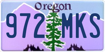 OR license plate 972MKS