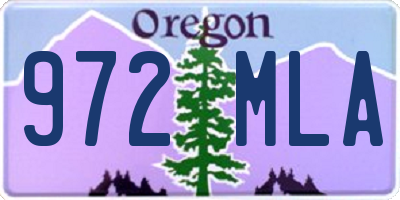 OR license plate 972MLA