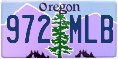 OR license plate 972MLB