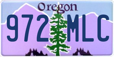 OR license plate 972MLC