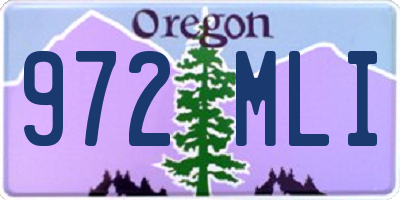 OR license plate 972MLI