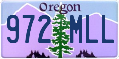 OR license plate 972MLL