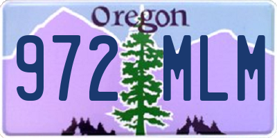 OR license plate 972MLM