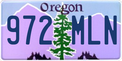 OR license plate 972MLN