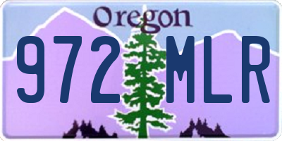 OR license plate 972MLR