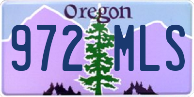 OR license plate 972MLS