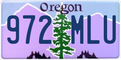 OR license plate 972MLU