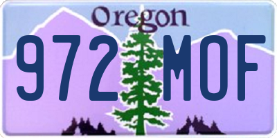 OR license plate 972MOF