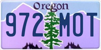 OR license plate 972MOT