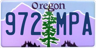 OR license plate 972MPA
