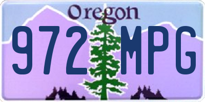 OR license plate 972MPG