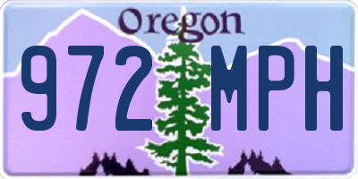 OR license plate 972MPH