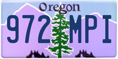 OR license plate 972MPI