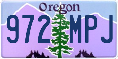 OR license plate 972MPJ