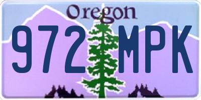 OR license plate 972MPK