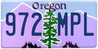 OR license plate 972MPL