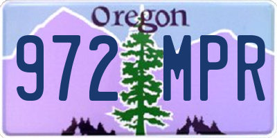 OR license plate 972MPR