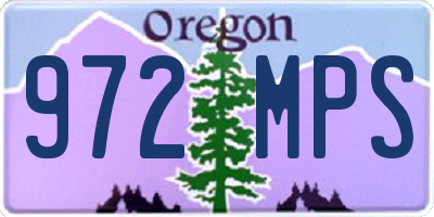 OR license plate 972MPS