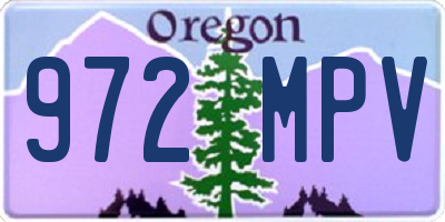 OR license plate 972MPV