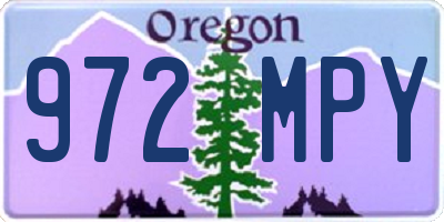 OR license plate 972MPY