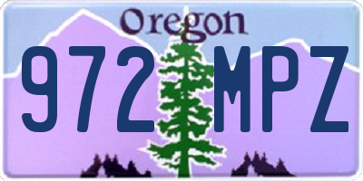 OR license plate 972MPZ