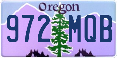 OR license plate 972MQB