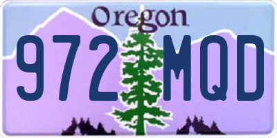 OR license plate 972MQD