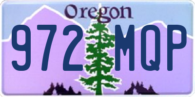 OR license plate 972MQP