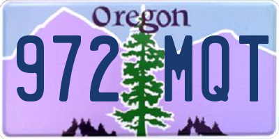 OR license plate 972MQT
