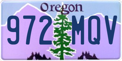 OR license plate 972MQV