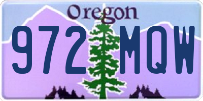 OR license plate 972MQW
