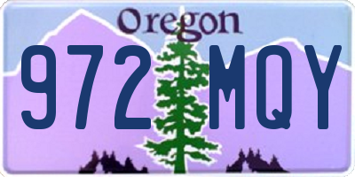 OR license plate 972MQY